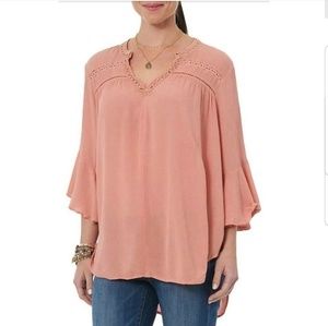 Democracy | NWOT Crochet Eyelet 3/4 Sleeve Flounce